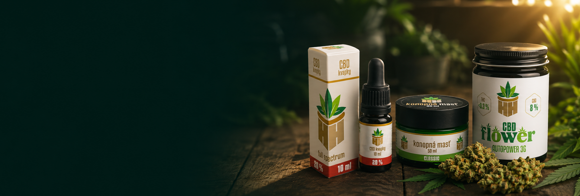 Akcia 2+1 na CBD kvapky, konopné masti a konopné produkty Herbal Heaven