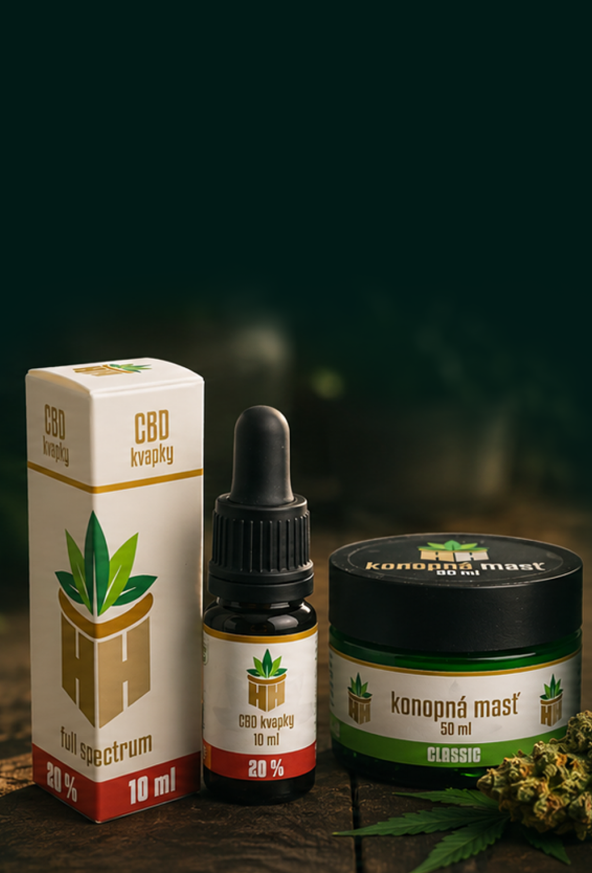 Akcia 2+1 na CBD kvapky, konopné masti a konopné produkty Herbal Heaven